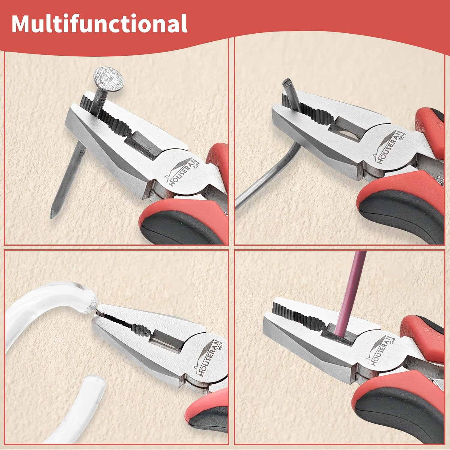5-Piece 5 Inch Mini Lineman Pliers, Small Combination Pliers