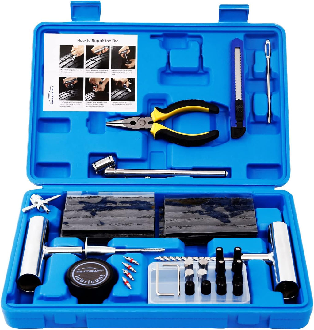 AUTOWN Flat Tire Repair Kit 68pcs 2-Pack, Tire Plug Kit to Fix Punctures