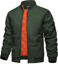 KEFITEVD Men's Bomber Jackets Winter Windbreaker Warm Full Zip Casual Coats