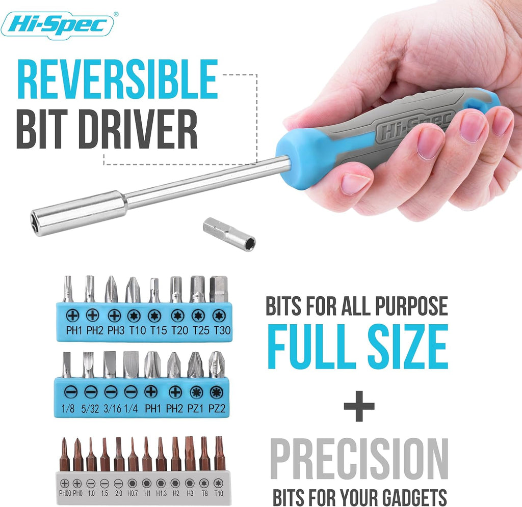 Hi-Spec Household Starter Tool Set with Carry Toolbox for Dorms, Blue
