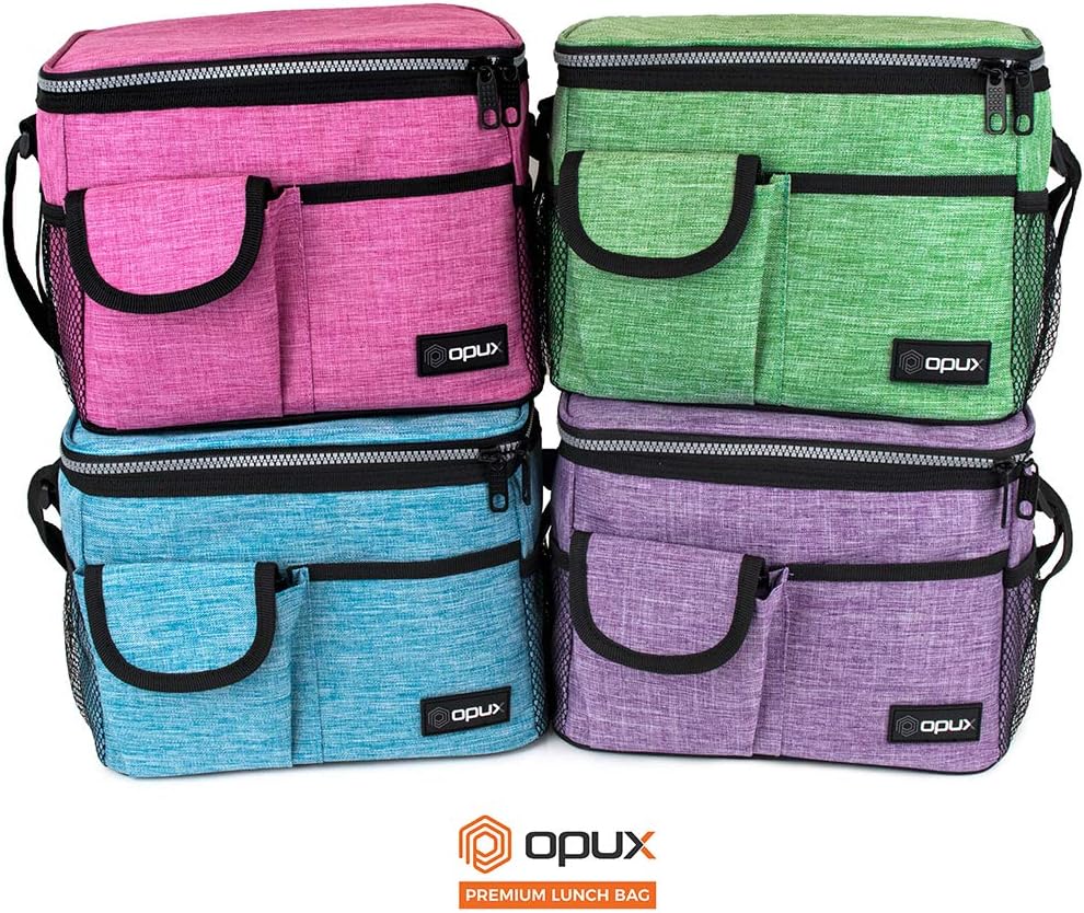 opux Insulated Lunch Box Adult, 14 Can Leakproof Cooler Bag Kid, Sea Blue