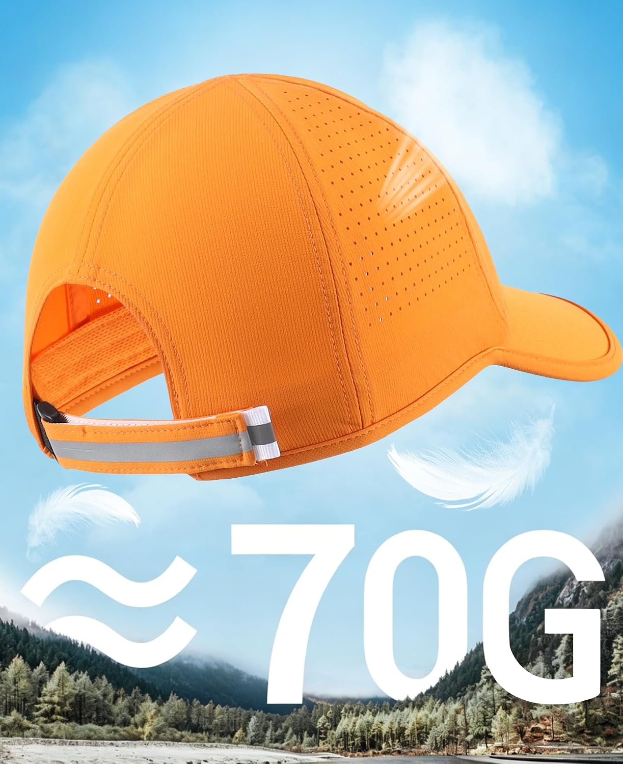 Home Prefer UPF50 Sun Hat for Men Women Reflective Water Repellent Quick Dry Baseball Cap Golf Running Outdoor Sport Hat