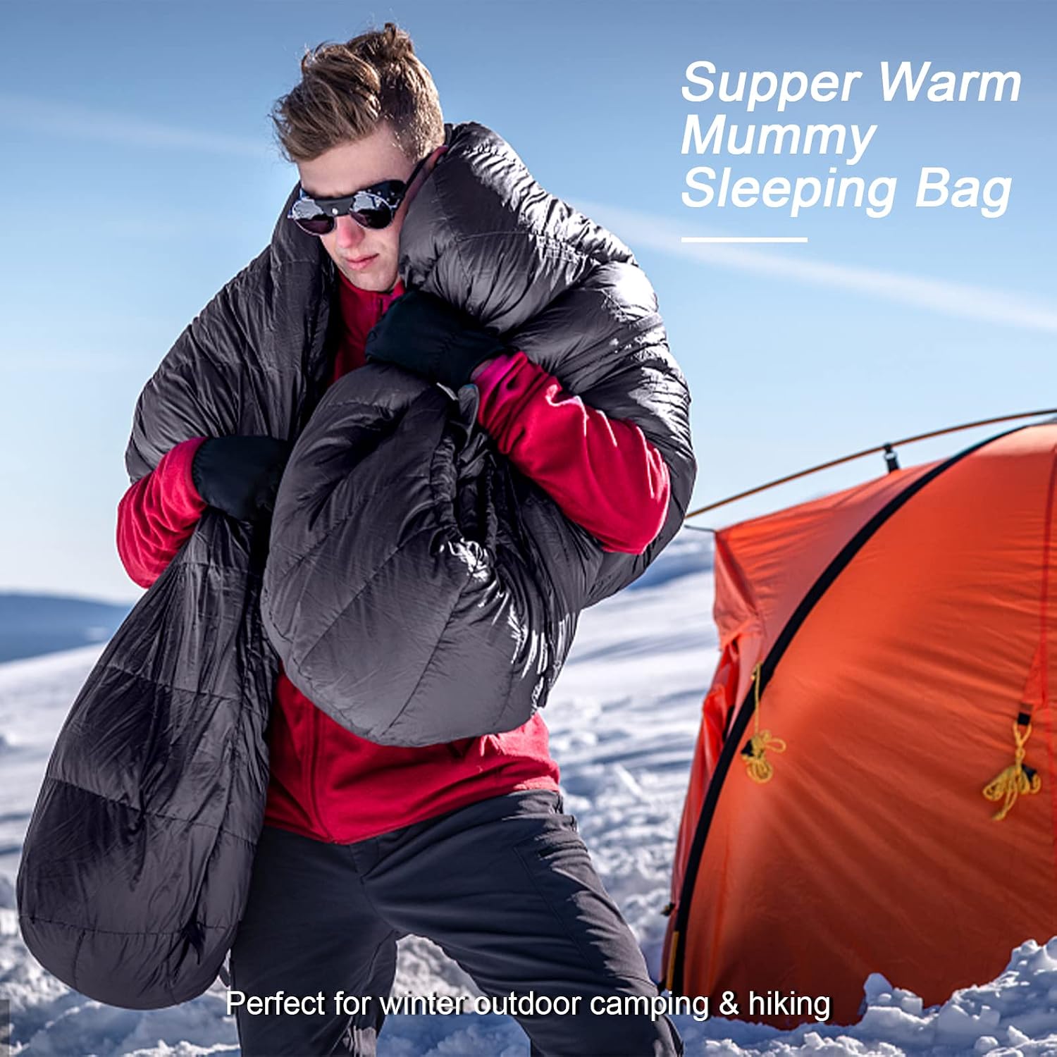 0 Degree Down Sleeping Bag for Adults,Cold Weather Backpacking