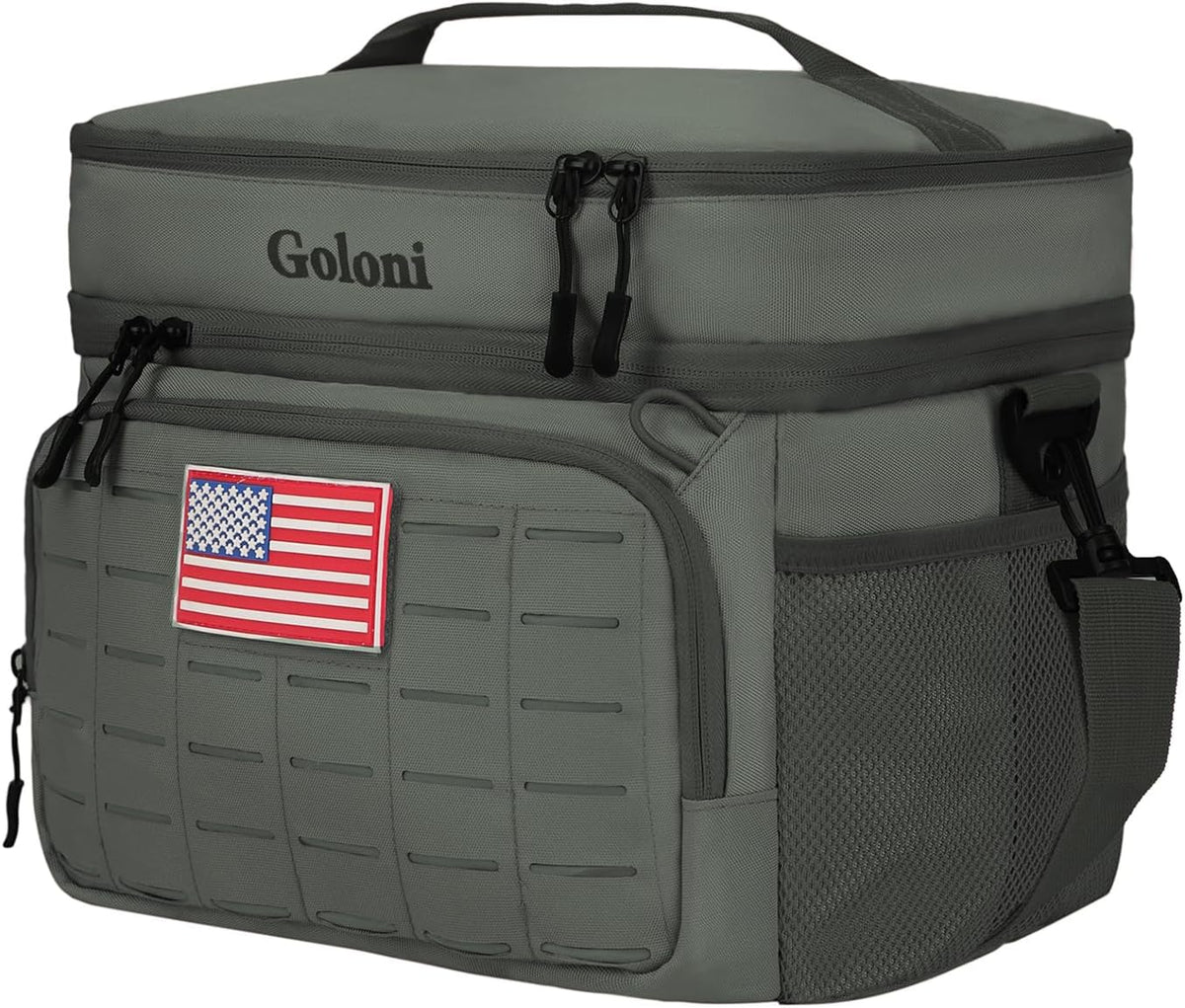 Goloni Lunch Box for Men & Women, Small Cooler Soft Thermal Leakproof Bag with Shoulder Strap, Multi-Pockets for Picnic, Beach, Camping