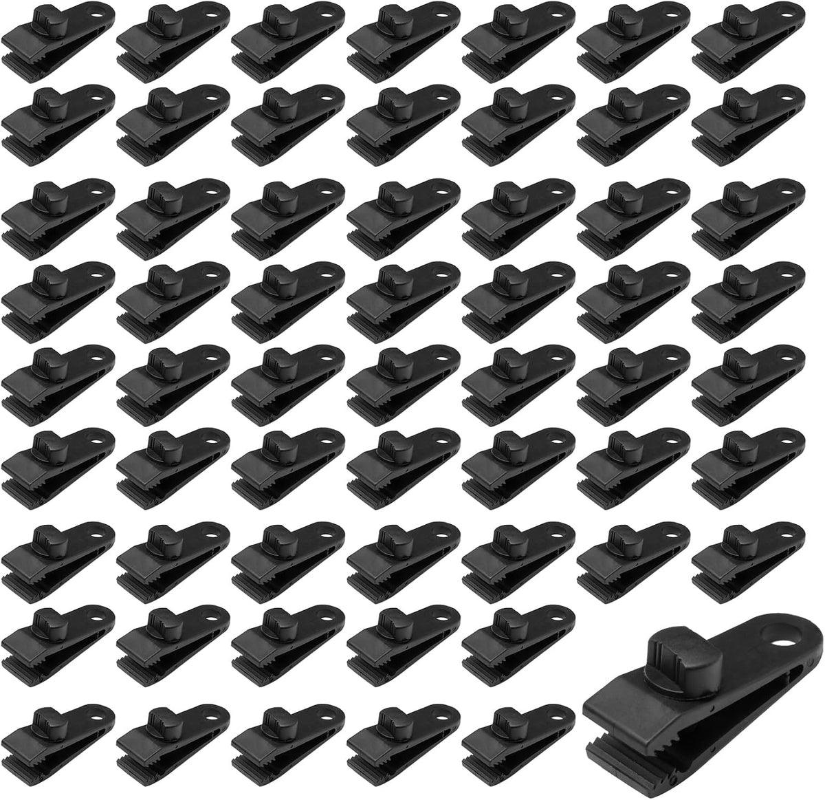 Jiozermi 24 Pcs Tarp Clips for Secures Outdoor Camping, Black