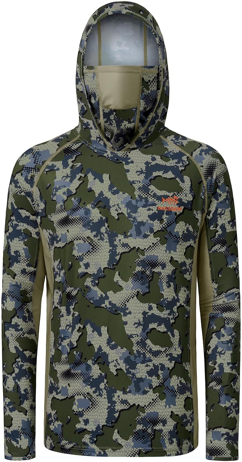 BASSDASH Men's UPF 50+ Camo Long Sleeve Hunting Fishing Hoodie Shirt