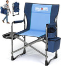 Overmont Folding Camping Chair with Side Table, Cooler Bag, 400 lb Capacity