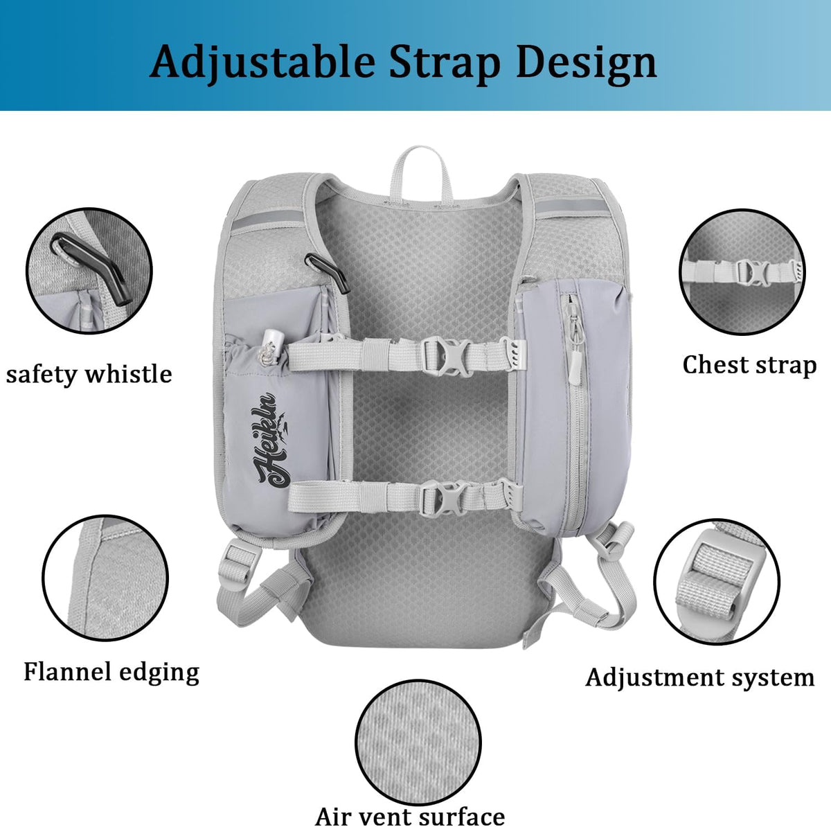 HEIKLN Hydration Backpack,Lightweight Water Backpack with 2L Water Bladder Running Hydration Vest Backpack for Hiking Running Cycling Hiking