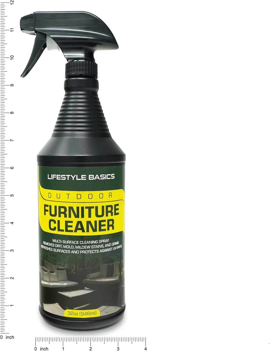 Lifestyle Basics Outdoor Furniture Cleaner + UV Protectant 32 Ounces | Stain Remover for Vinyl, Canvas, Wood, Metals, Plastics | Prevents Fading, Drying, Cracking