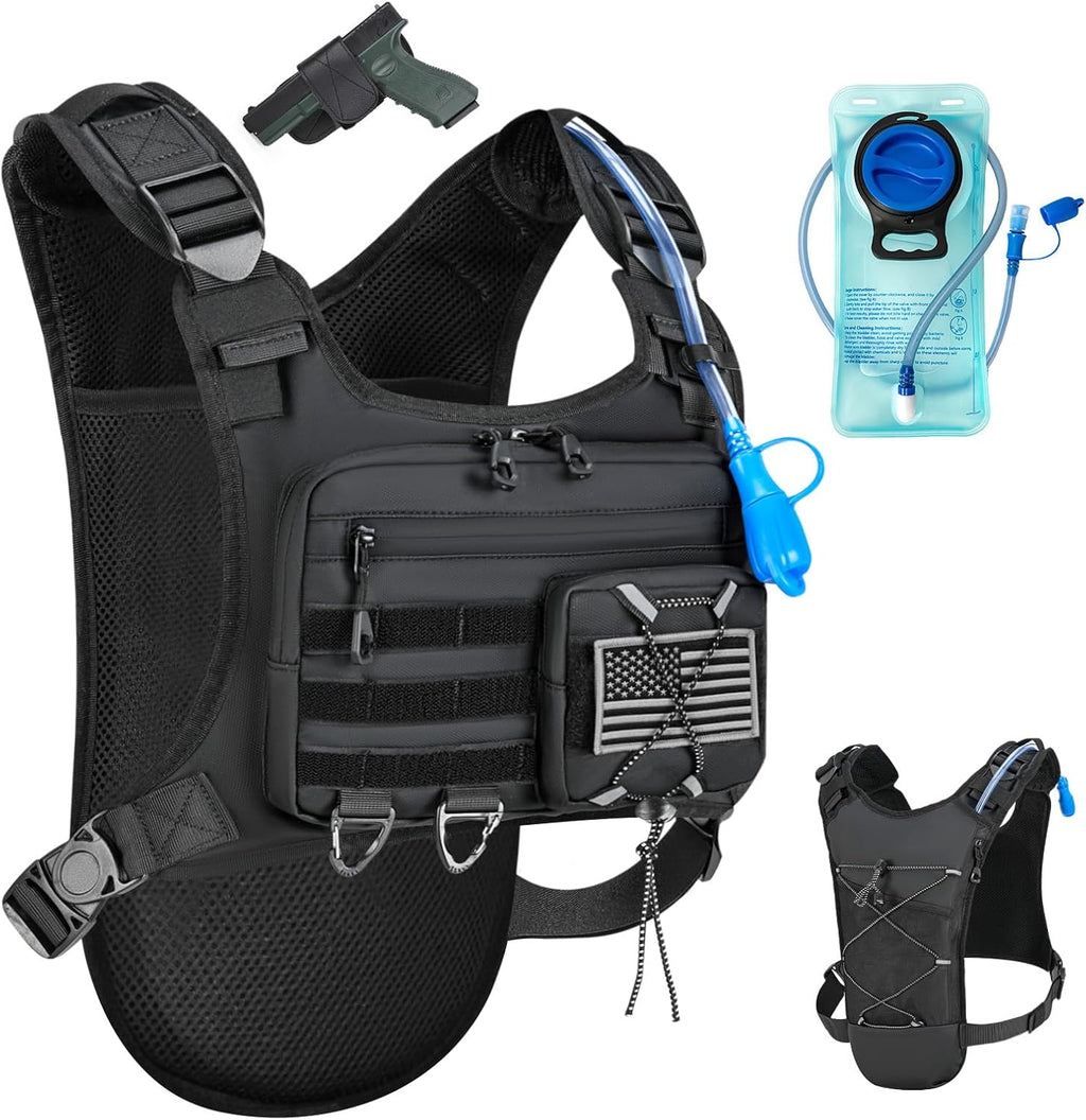 Hydration Vest with 2L Water Bladder for Men and Women,Lightweight Adjustable Hydration Backpack,Hiking Backpack with Water Bladder for Climbing Cycling Hiking