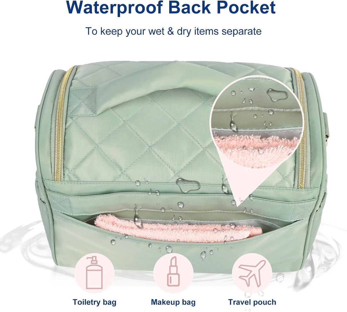 GR69N Travel Toiletry Bag,Large Makeup Bag Organizer Case for Women