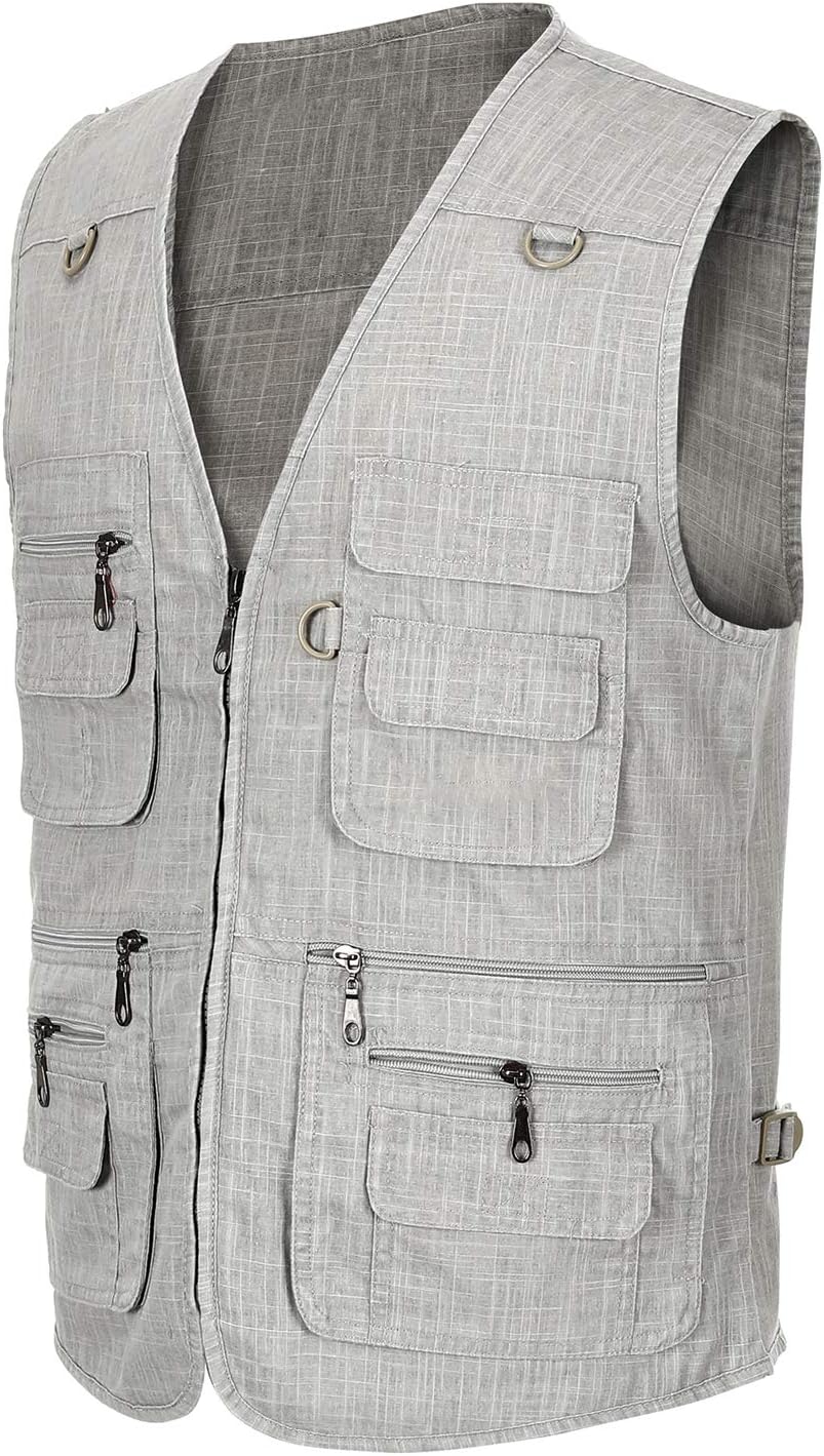 Spanye Mens Outdoor Fishing Vest Safari Travel Photography Vests Jacket Multi Pocket