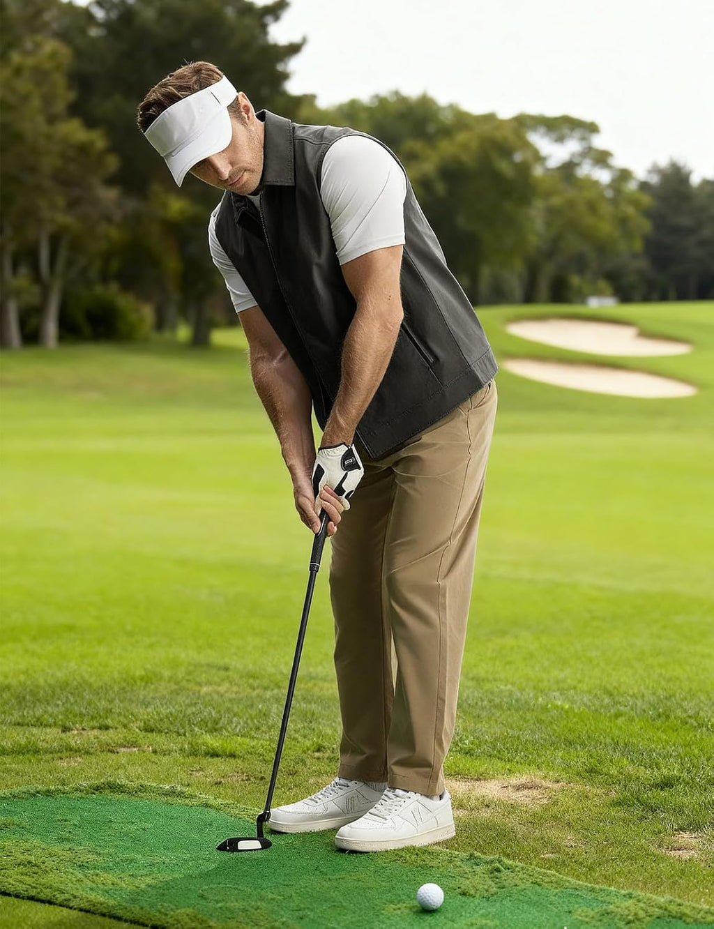 Rdruko Men's Golf Vest Lightweight Summer Casual Zip Windbreaker