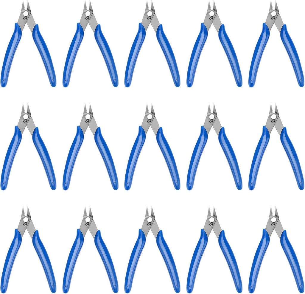 15 Pack 5 Inch Micro Wire Cutters,170 Wire Cutters with Internal Spring Small Side Flush Cut Pliers Precision Flush Cutters for Jewelry Making Professional Tools