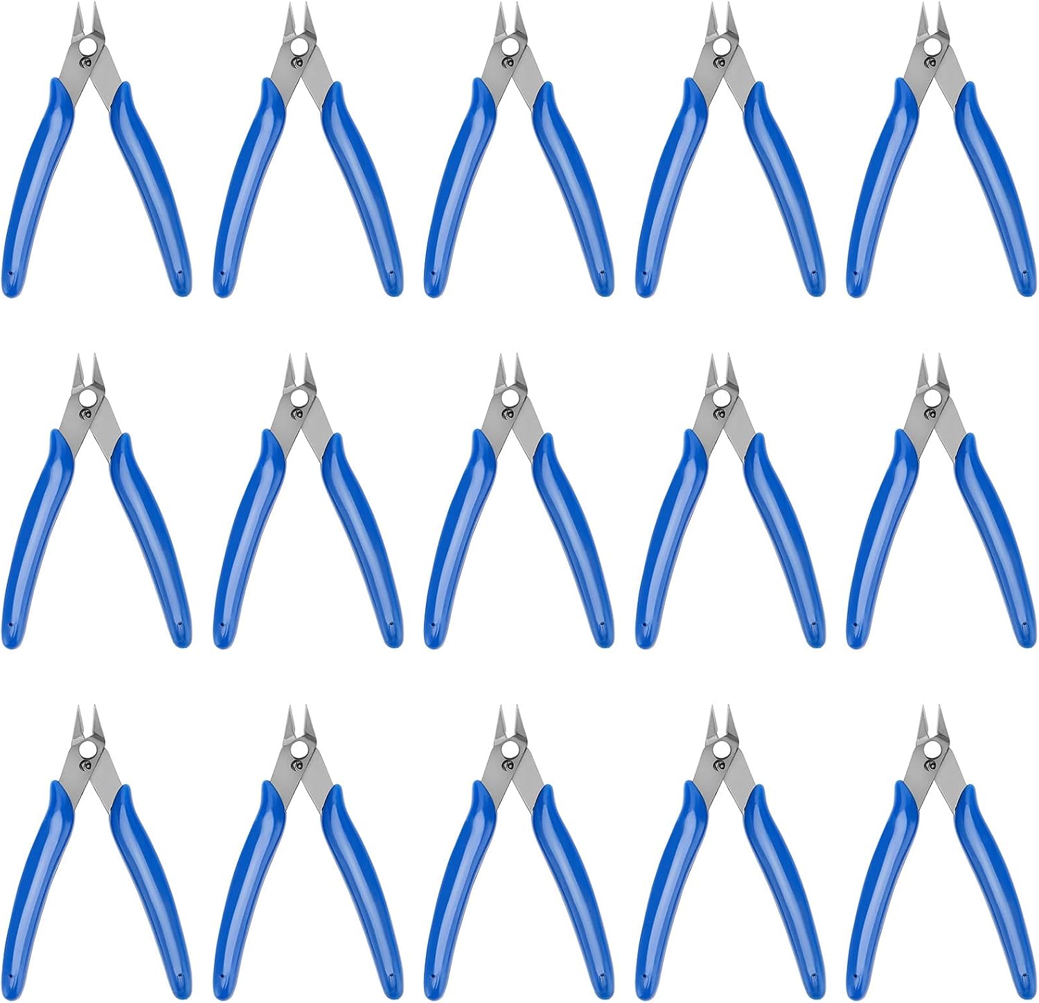 15 Pack 5 Inch Micro Wire Cutters,170 Wire Cutters with Internal Spring Small Side Flush Cut Pliers Precision Flush Cutters for Jewelry Making Professional Tools