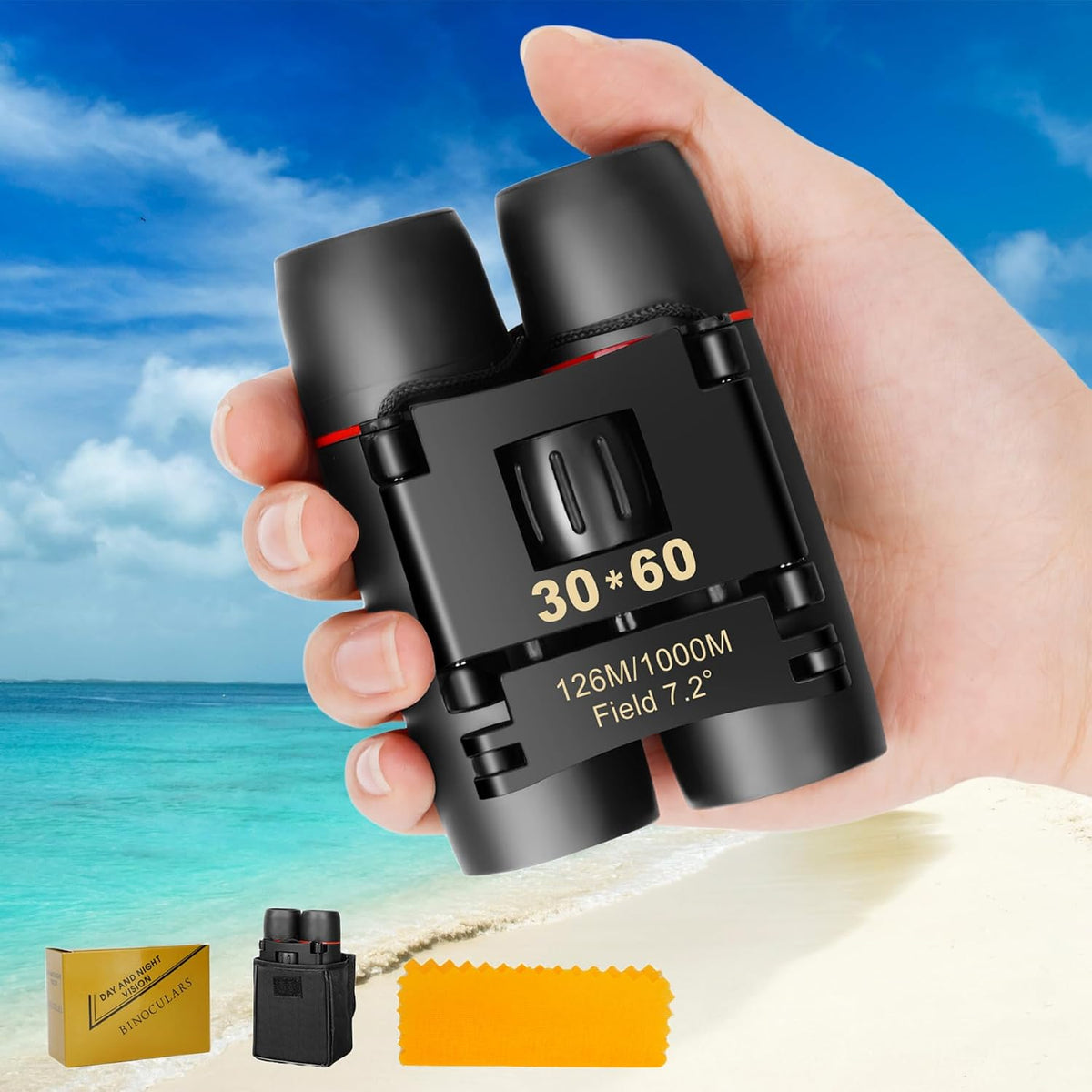 Compact Binoculars for Adults and Kids, HD Mini Portable Outdoor Binoculars Children, Pocket Lightweight Folding for Bird Watching, Hunting, Concert, Theater, Opera, Traveling, Tourism, Shows