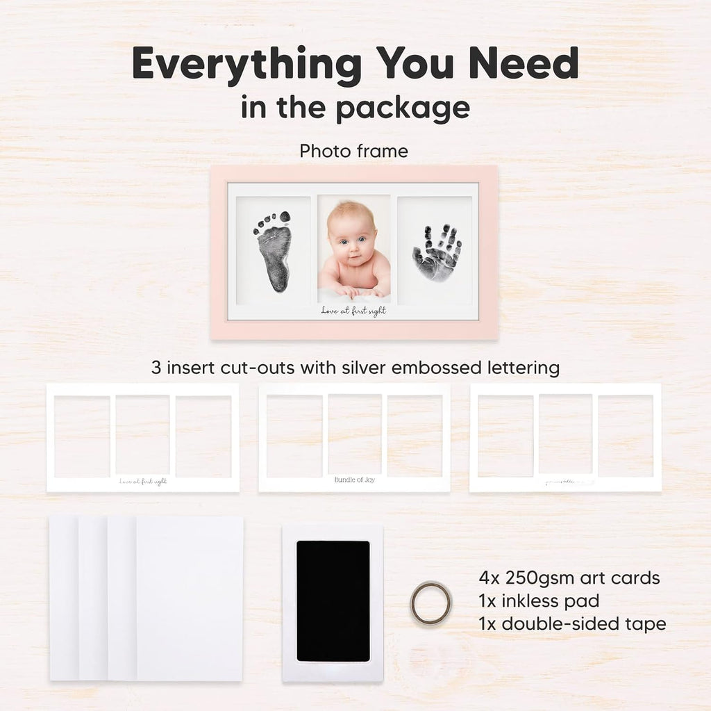 Inkless Hand and Footprint Kit, Boy Girl Newborn Keepsake (Petal Pink)