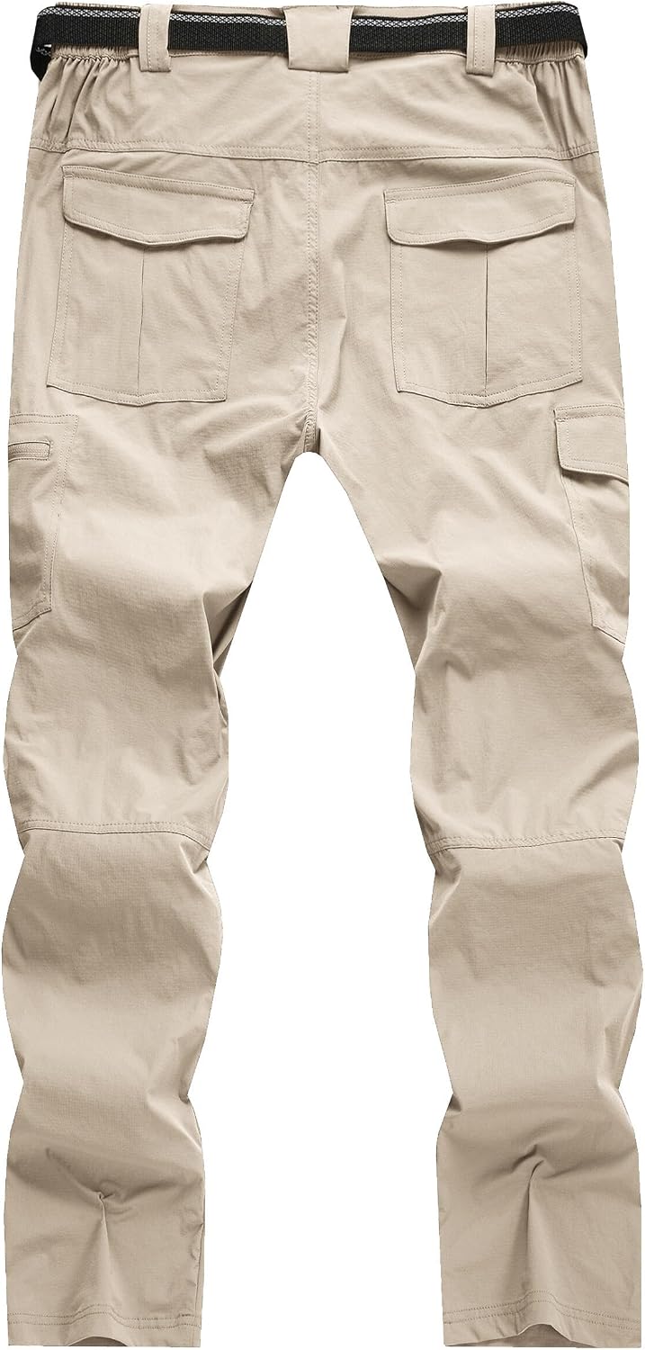 Men's Cargo Work Hiking Pants Lightweight Water Resistant Quick Dry Fishing Travel Camping Outdoor Breathable Multi Pockets