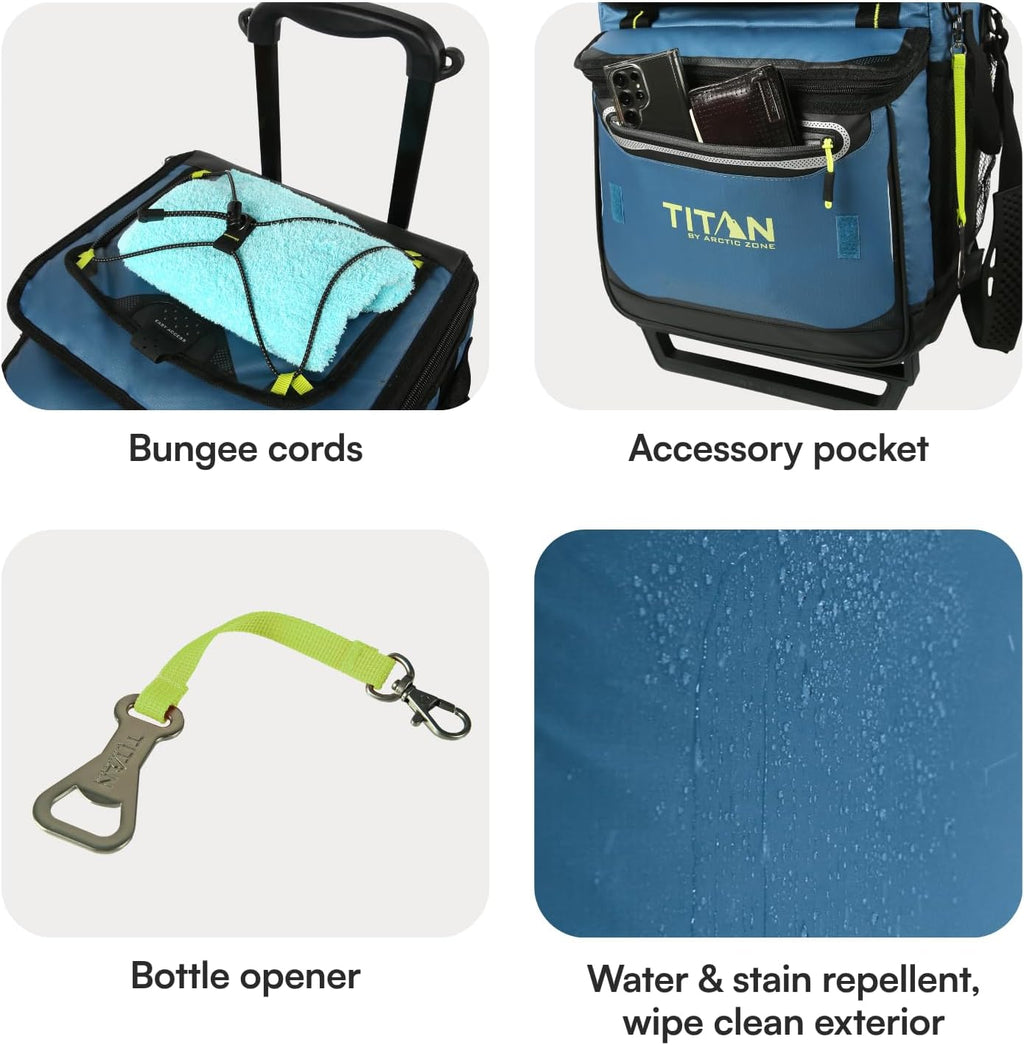 Titan 60 Can Cooler with Wheeled Cart, Ice Up to 3 Days