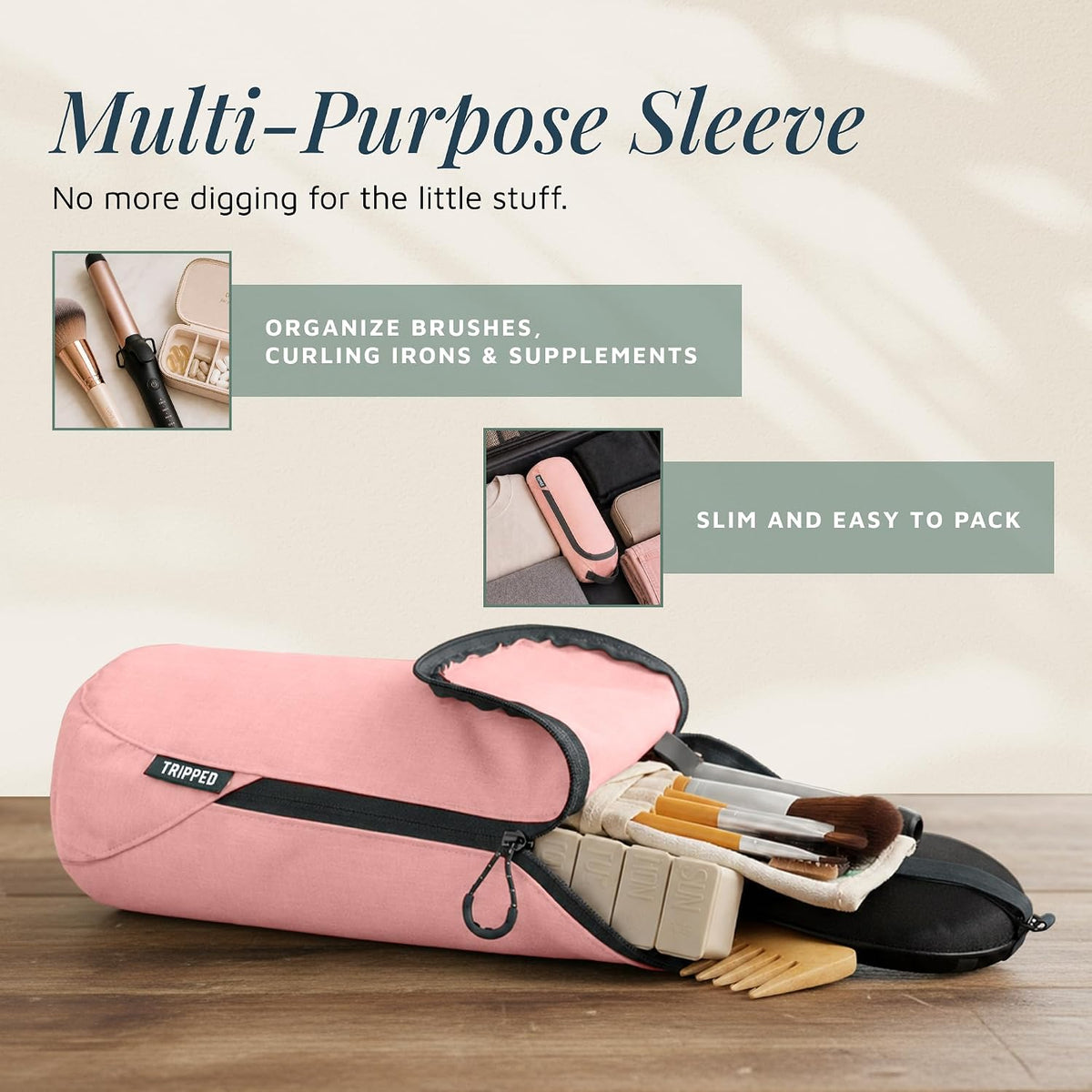TRIPPED Travel Gear 3-Piece Travel Toiletry Bag Set