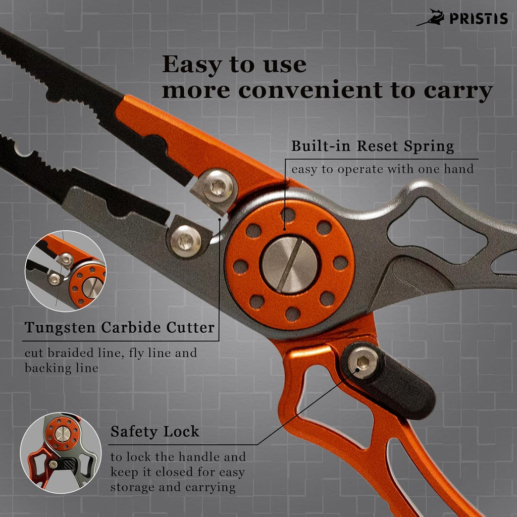 Pristis UTA II Fishing Pliers, Multi-Function Split Ring Hook Remover Gear