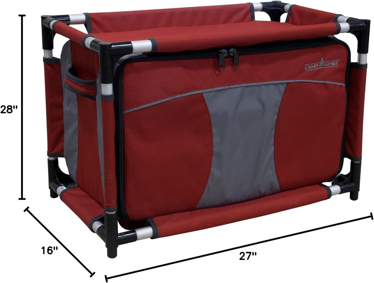 Camp Chef Sherpa Camp Table & Organizer, 27x17 in., Brick