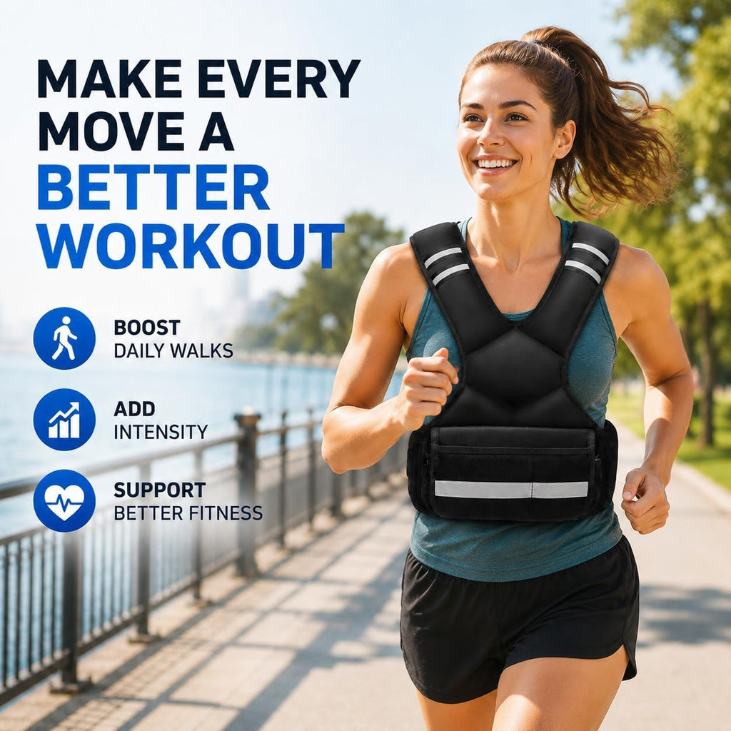 Adjustable Weighted Vest for Men and Women,4-10lb Variable Body Weight Vest for Home Workouts, Running, Rucking, HIIT & Strength Training, Removable Ironsand Weights, Reflective & Pockets