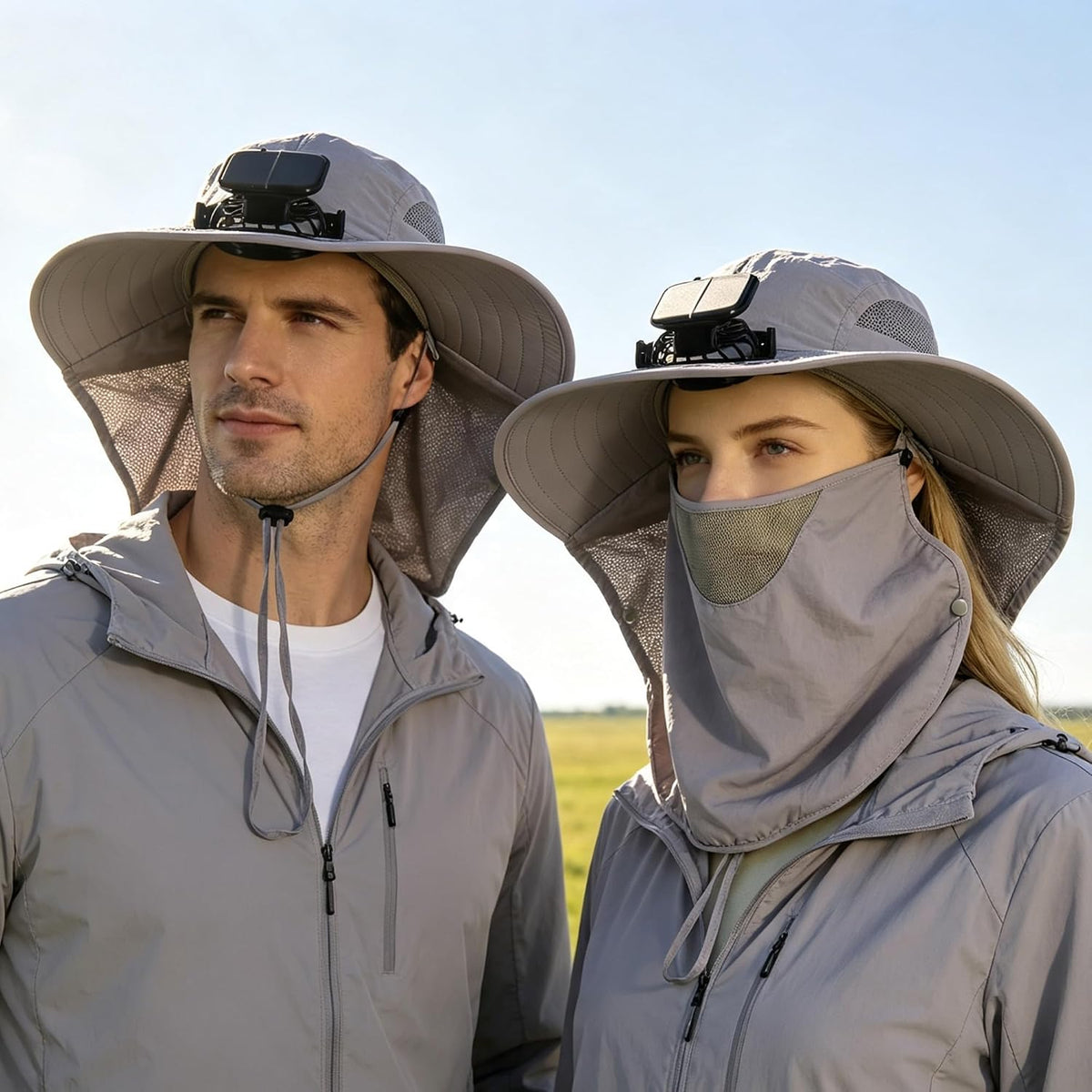 Outdoor Sun Hat Detachable Neck Face Flap UPF 50+UV Protection Visor Fishing Hats with Neck Flap for Men & Women
