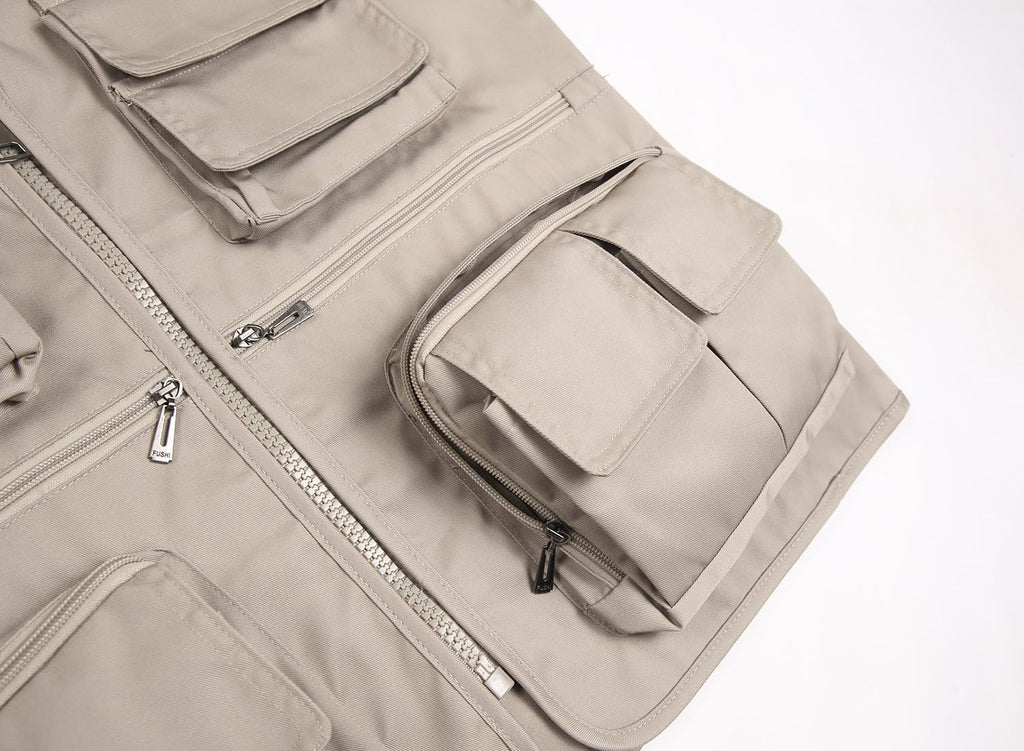 Men’s Fishing Vest Summer Outdoor Work Safari Travel Photo Vest with Multi Pockets