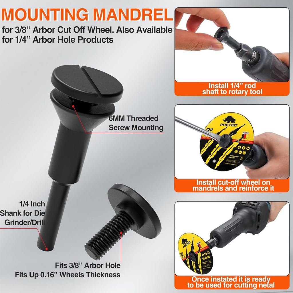 Cut Off Wheels 3 Inch, 27 Pack with Mandrel Kit for Die Grinder