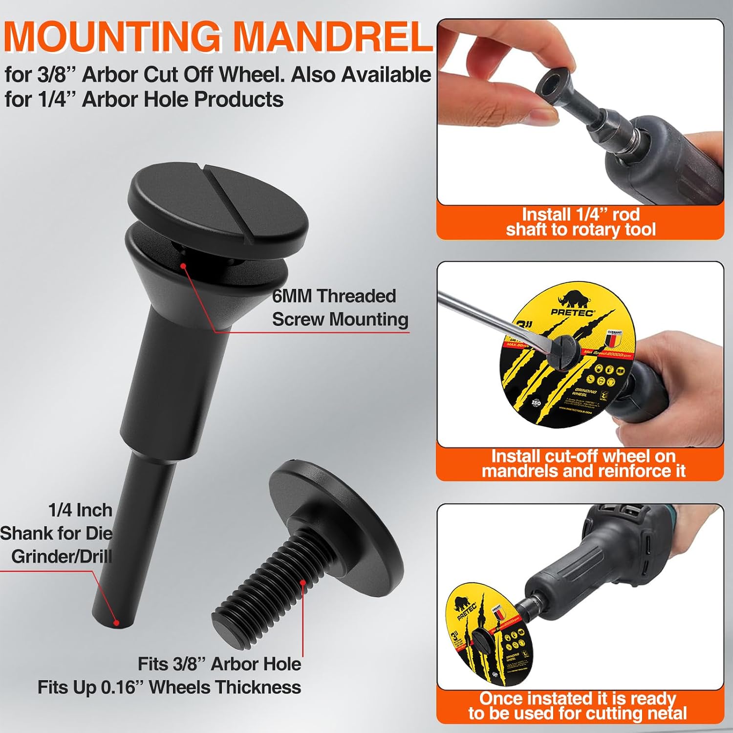 Cut Off Wheels 3 Inch, 27 Pack with Mandrel Kit for Die Grinder