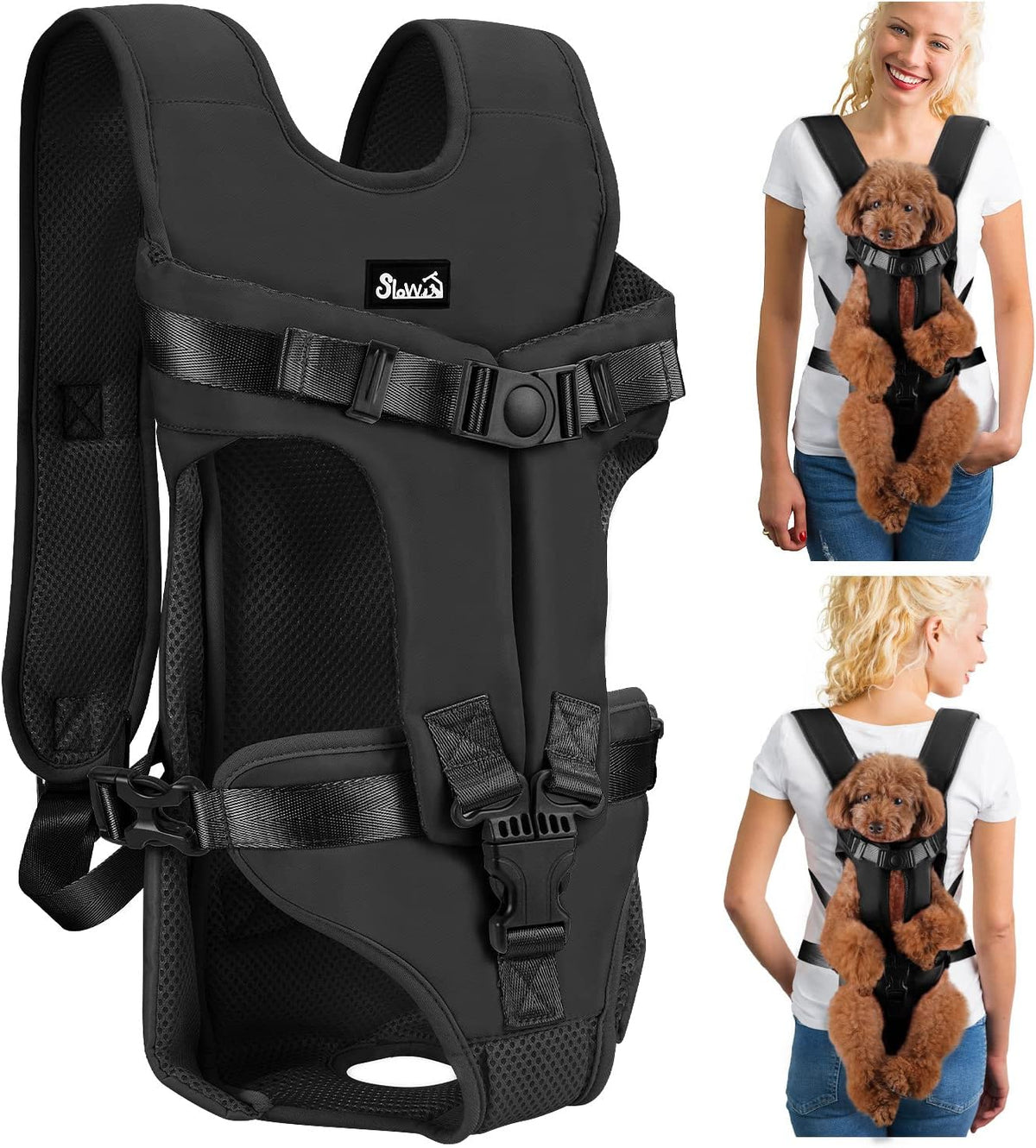 Lukovee Dog Backpack Carrier, Adjustable Front Carrier for Small Breeds