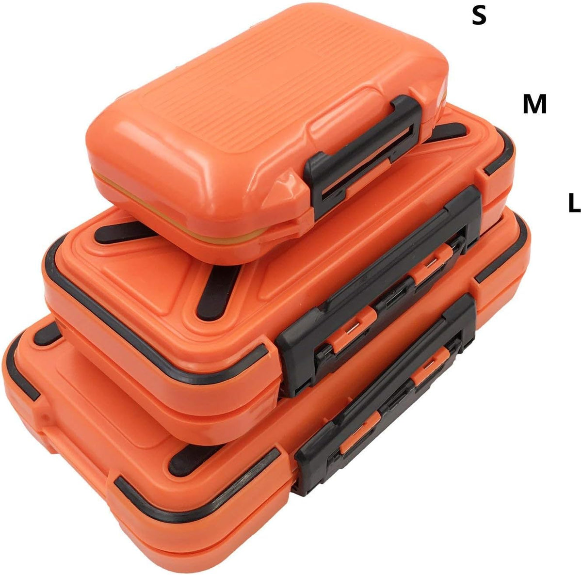 Waterproof Fishing Lure Box Spoon Hooks Baits Storage Tackle Box Containers for Casting Fishing Fly Fishing,Large/Medium/Small Lure Case Available (Orange-Medium)