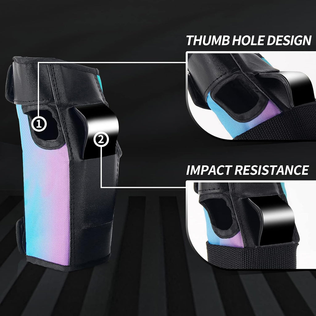 Skateboard Pads for Kids,Elbow Pads and Wrist Guards Protective Gear,Strong Double Straps&Adjustable Easy-Fix Clips for Skateboarding,Rollerblading,Scooters,Bicycle