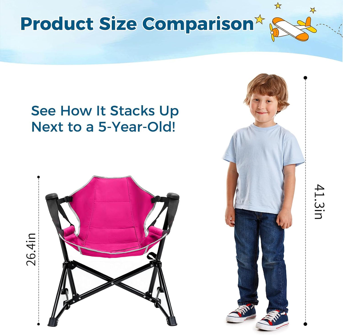 Kids Hammock Chair, Kids Camping Chair, Folding Chair, Pink