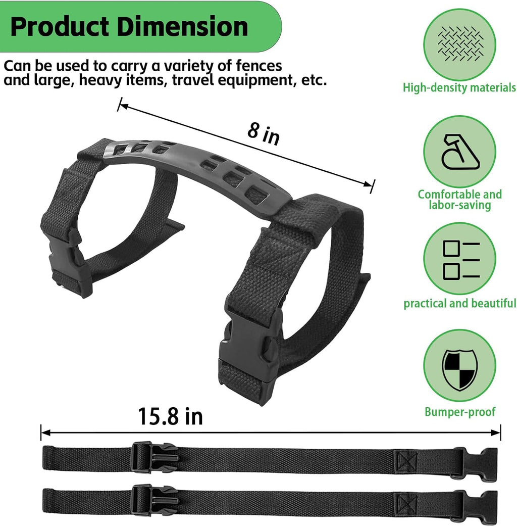 Easy Carry Straps Dog Fence, 2Pack (Black)