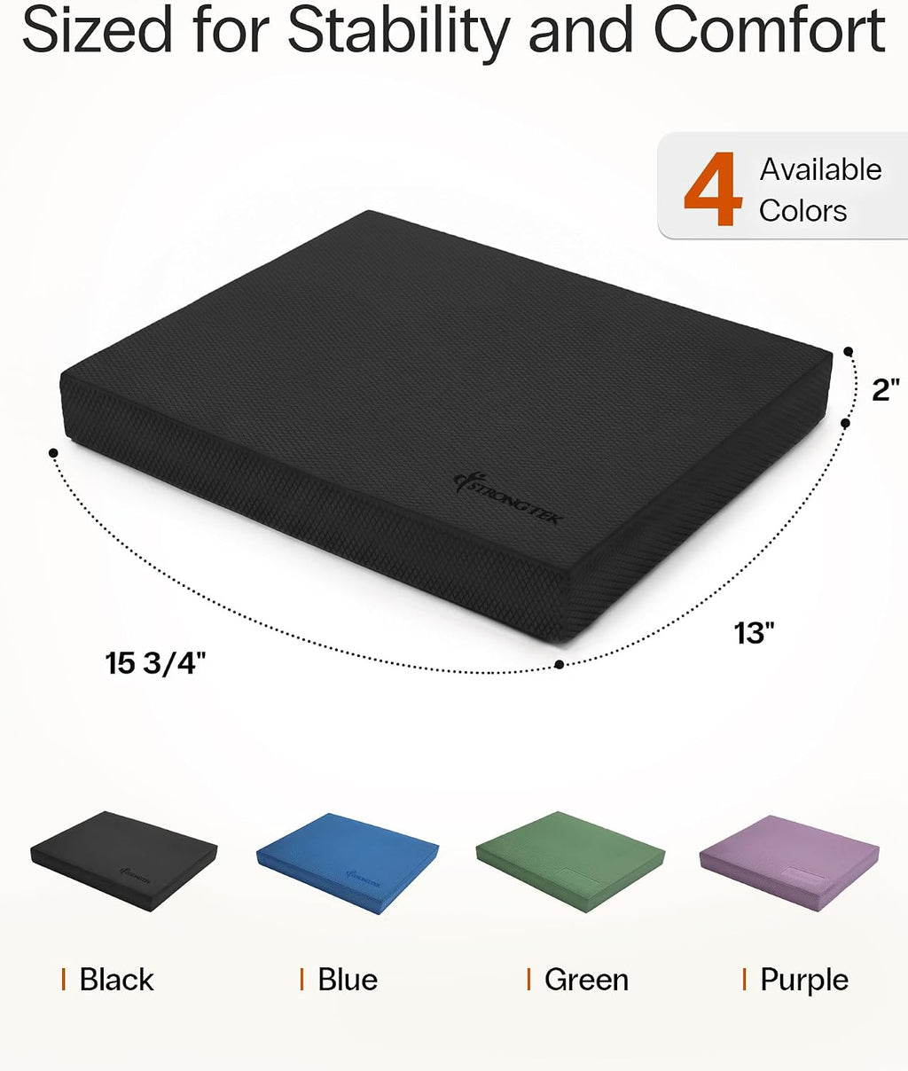StrongTek Foam Balance Pad, High-Density TPE, 15.8 x 13 x 2 in, Non-Slip