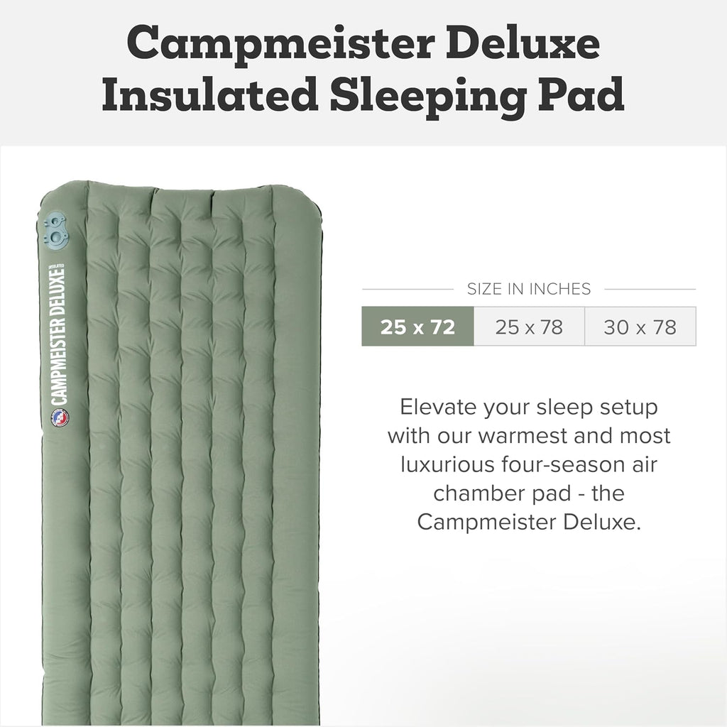 Big Agnes Campmeister Deluxe - Insulated Sleeping Pad, Wide Regular