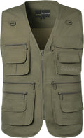 Flygo Men's Fishing Vest Utility Lightweight Outdoor Travel Safari Photo Cargo Vest with 16 Pockets