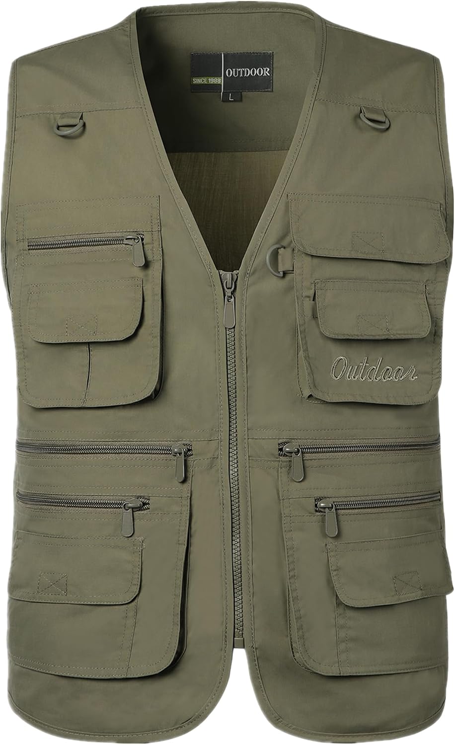 Flygo Men's Fishing Vest Utility Lightweight Outdoor Travel Safari Photo Cargo Vest with 16 Pockets