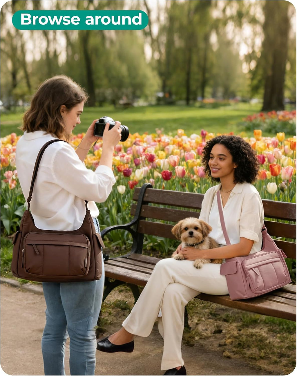 BAGSMART 2 in 1 Puffy Camera Bag for Photographer Everyday Shoulder Bag