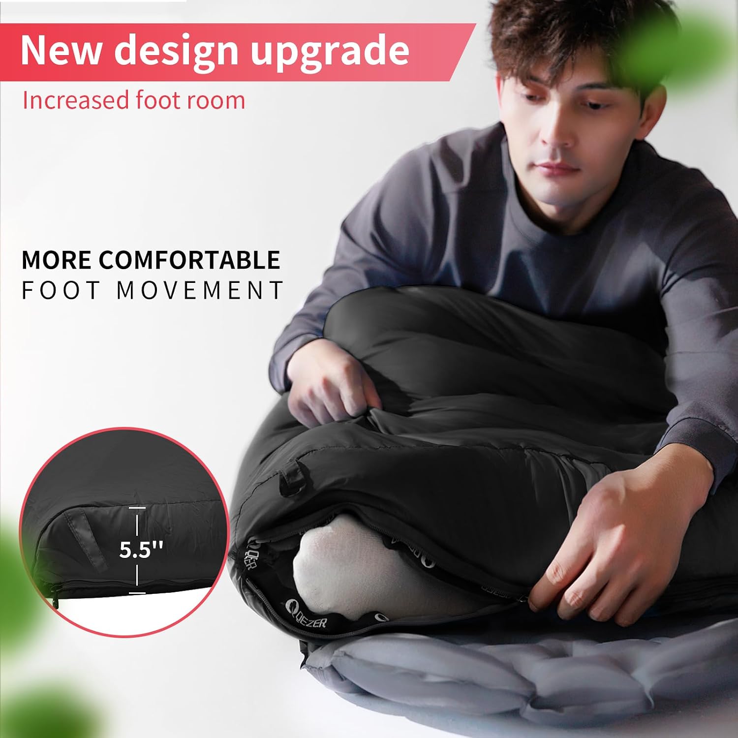 Down Sleeping Bag for Adults, 600 Fill Power Ultralight Backpacking