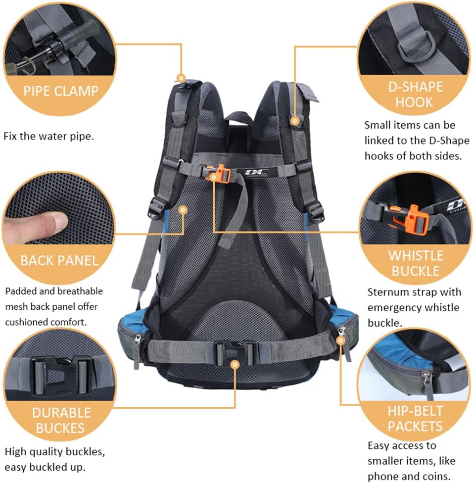 Diamond Candy 40L Hiking Backpack Waterproof Daypack for Men and Women