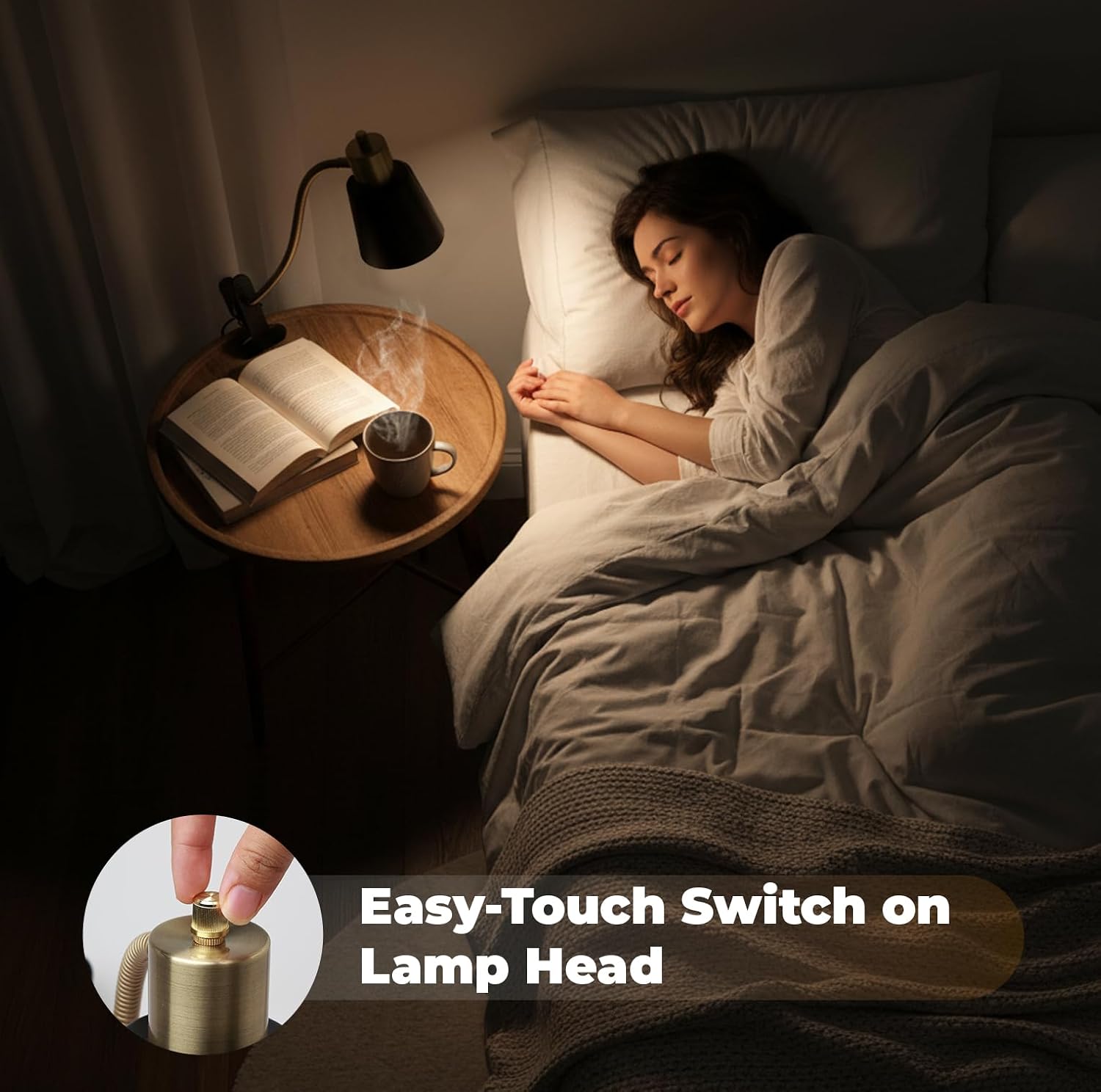 LALISU Desk lamp Eye-Caring Table Lamps 360°Rotation Gooseneck Clip on Lamp