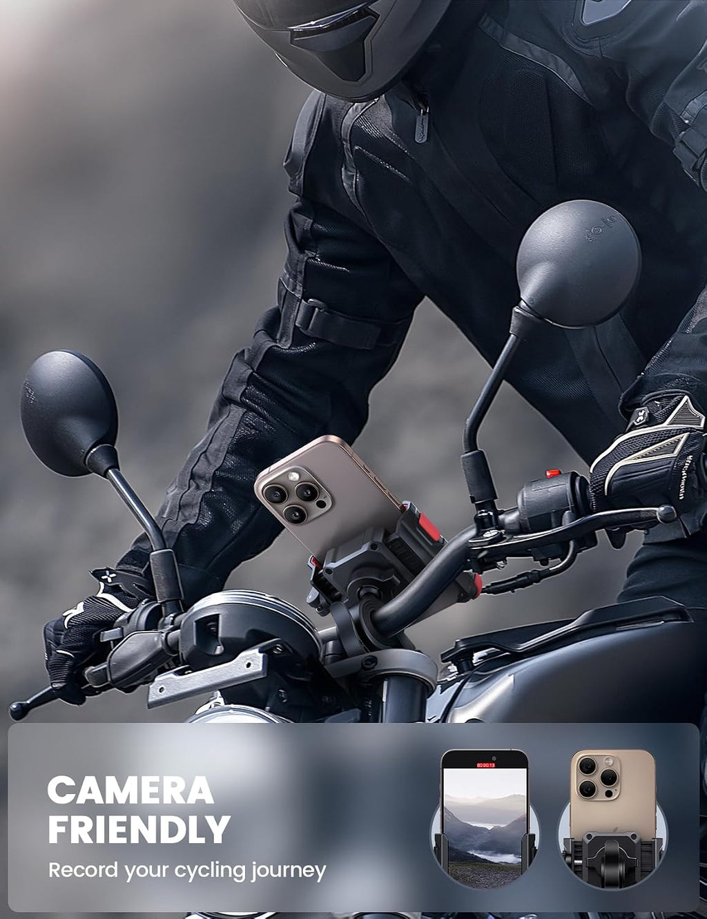 Lamicall Motorcycle Bike Phone Mount, 1s Lock Bike Phone Holder