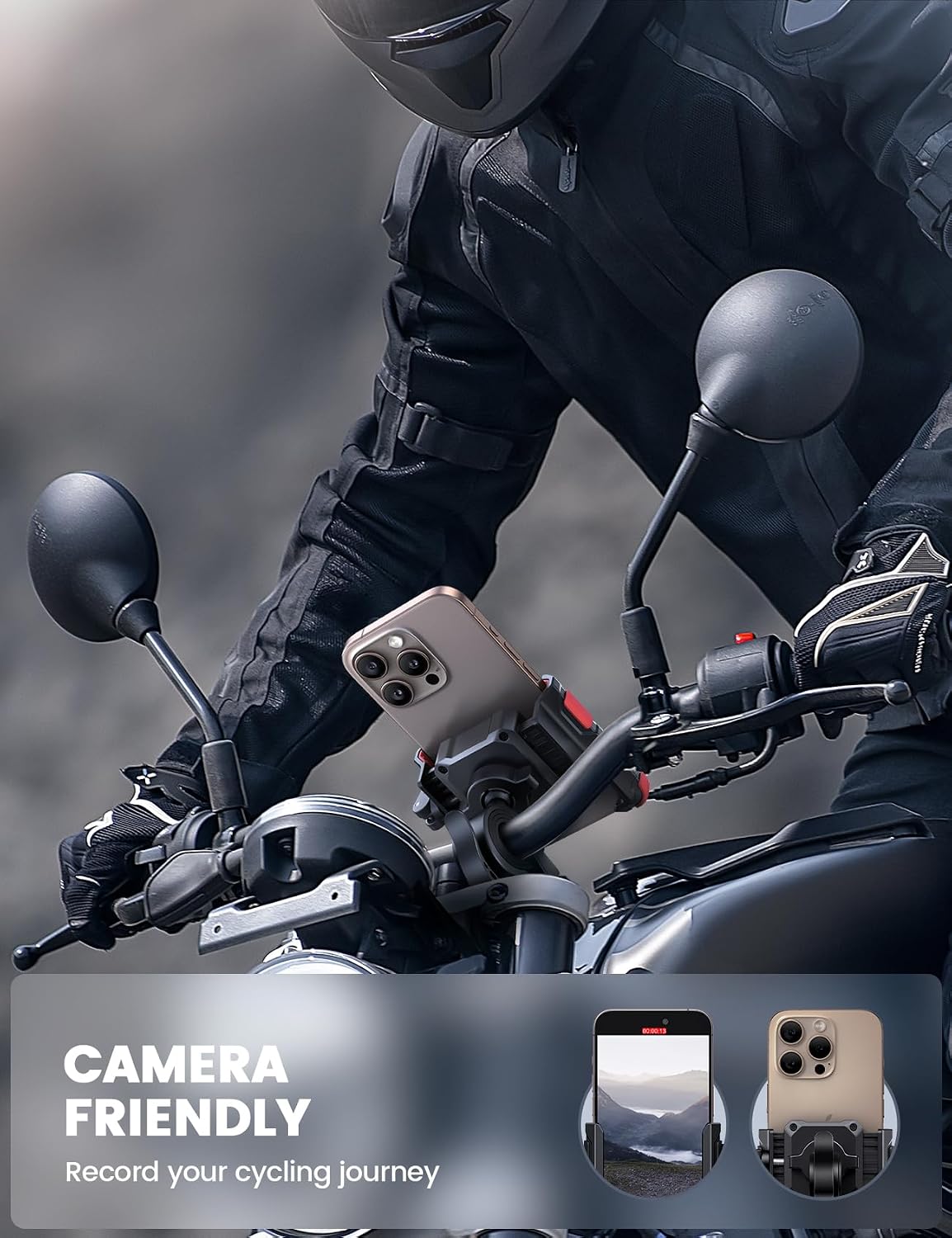 Lamicall Motorcycle Bike Phone Mount, 1s Lock Bike Phone Holder
