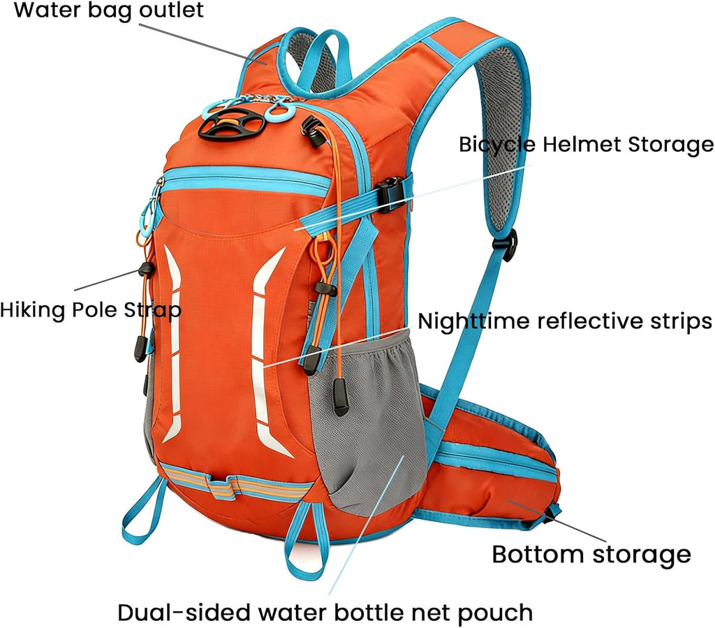 12L Hydration Backpack for Men Women,Lightweight Hydration Pack with 2L Water Bladder, Water Backpack for Cycling,Hiking,Rave,Biking and Running Outdoor Activities