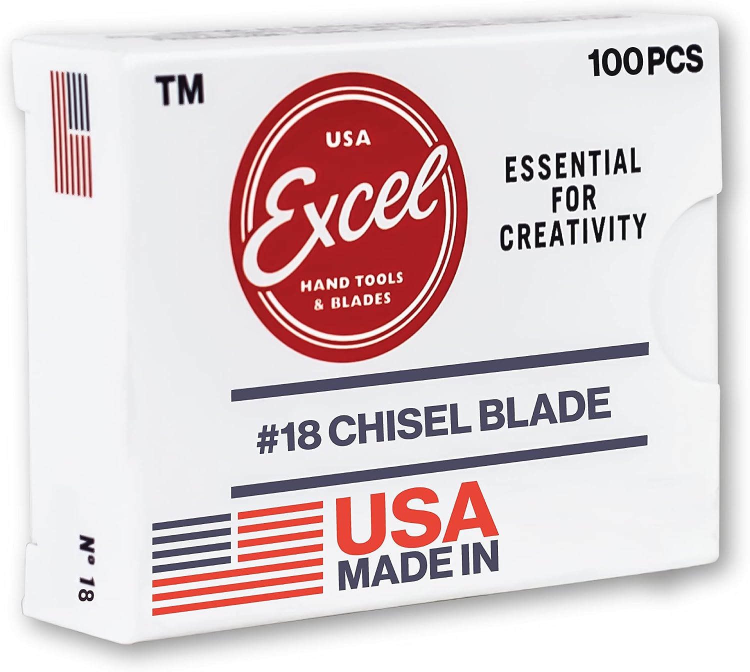 Excel Blades #18 100-Pack Wood Chisel Blades, 1/2-Inch Carbon Steel, USA