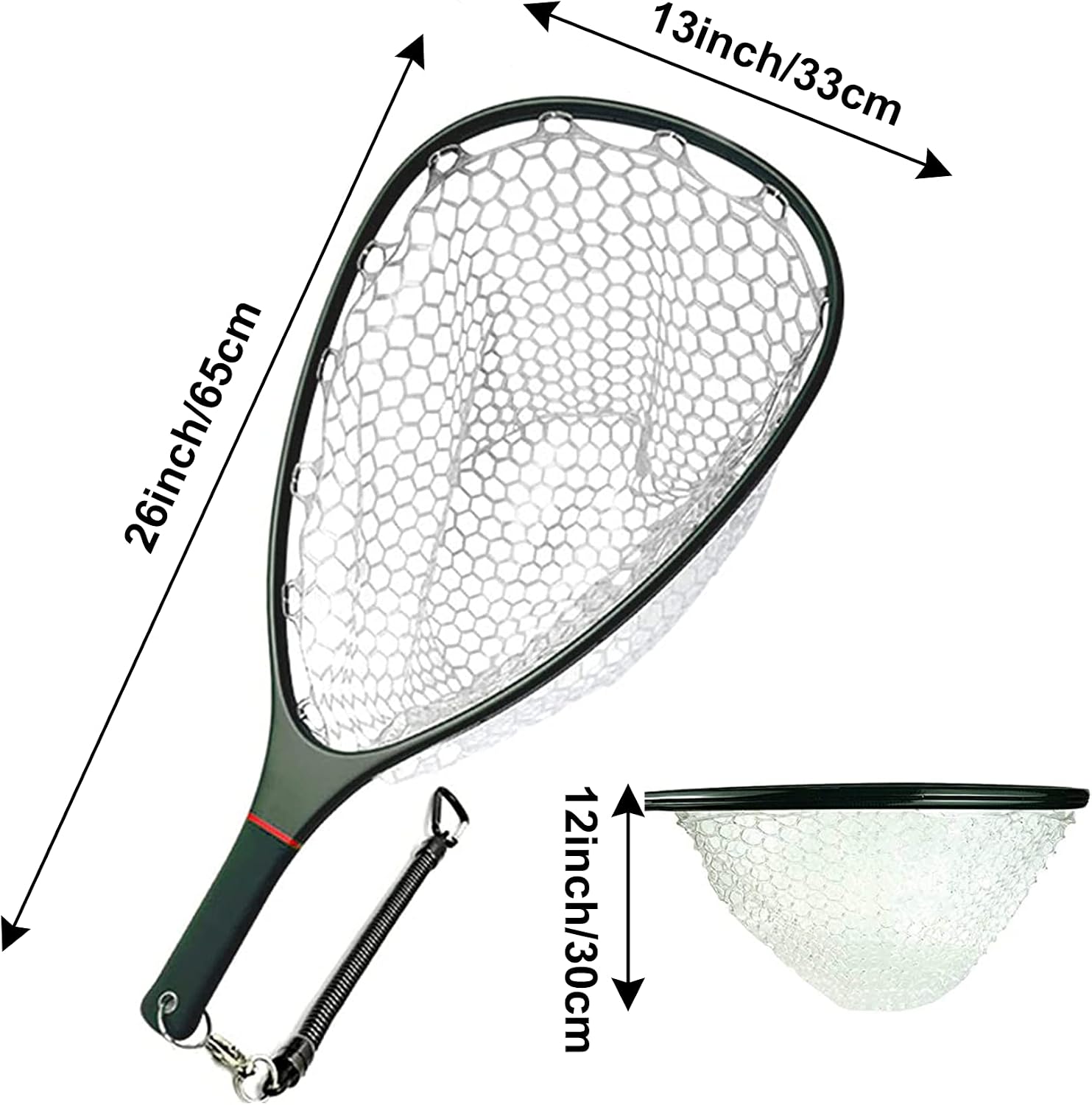 Aventik Fly Floating Fishing Net Carbon Fiber Landing Trout Net Light Weight Clear Rubber Ghost Net Catch & Release