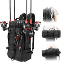 KOMCLUB Black Fishing Sling Tackle Storage Backpack, Large with Rain Cover‌